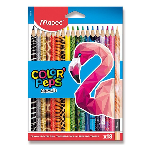 MAPED - Pastelky trojhranné "COLOR\'PEPS ANIMAL" sada 18 ks