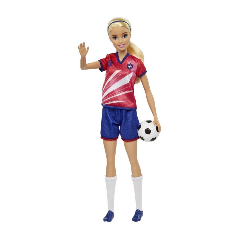 MATTEL - Barbie Futbalová Bábika - Barbie V Červenom Drese