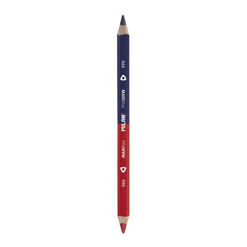 MILAN - Ceruzka obojstranná MILAN, MAXI trojhranná červeno-modrá