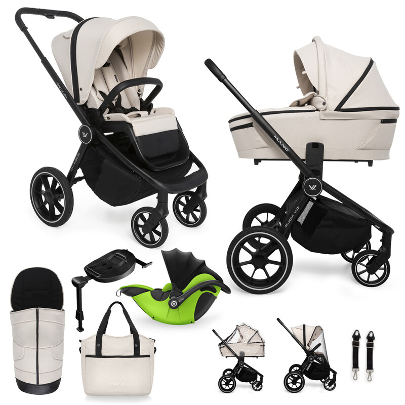 MUUVO  - Kočík kombinovaný Quick 4.0 Desert sand set 2v1 + KIDDY Evoluna i-size 2 + základňa