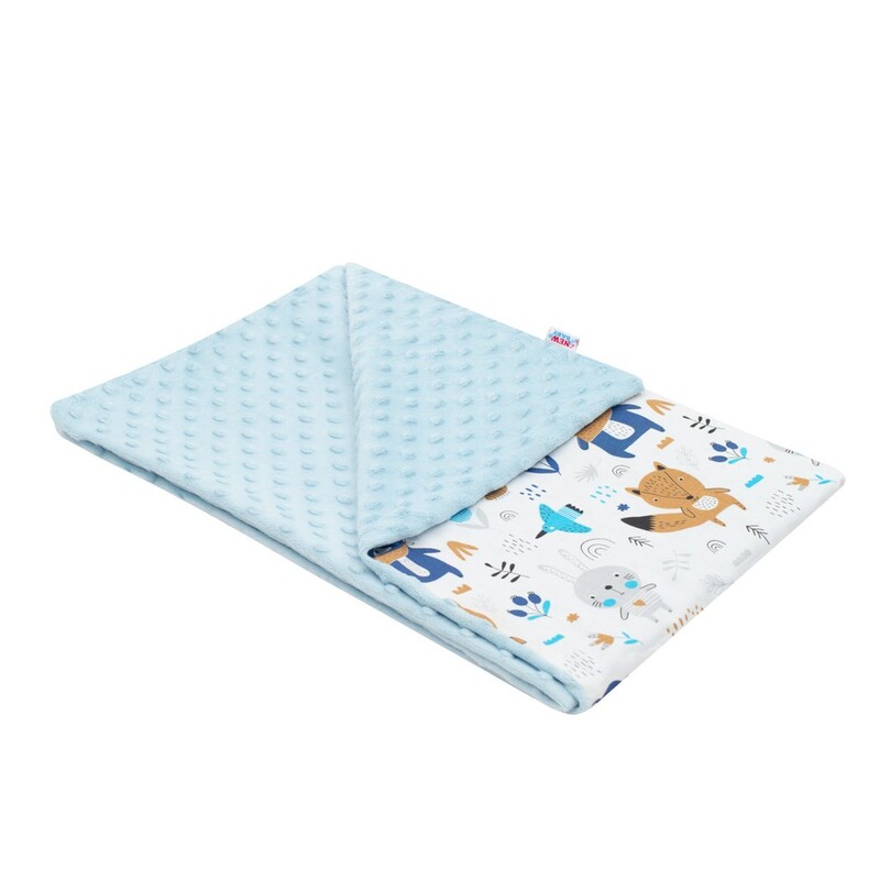 NEW BABY - Detská deka z Minky Medvedíkovia modrá 80x102 cm