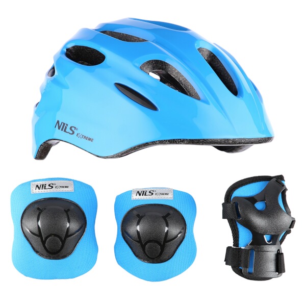 NILS - Helma s chráničmi Extreme MTW01+H210 modrá, S