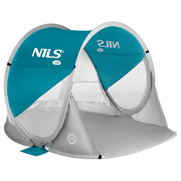 NILS - Samostatný skladací plážový stan Camp NC3142 modro-zelený