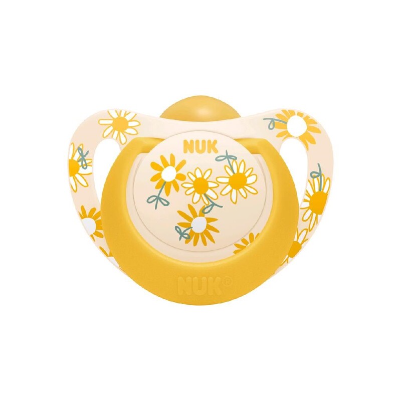 NUK - Dojčenský latexový cumlík Star 18-36 m žltý