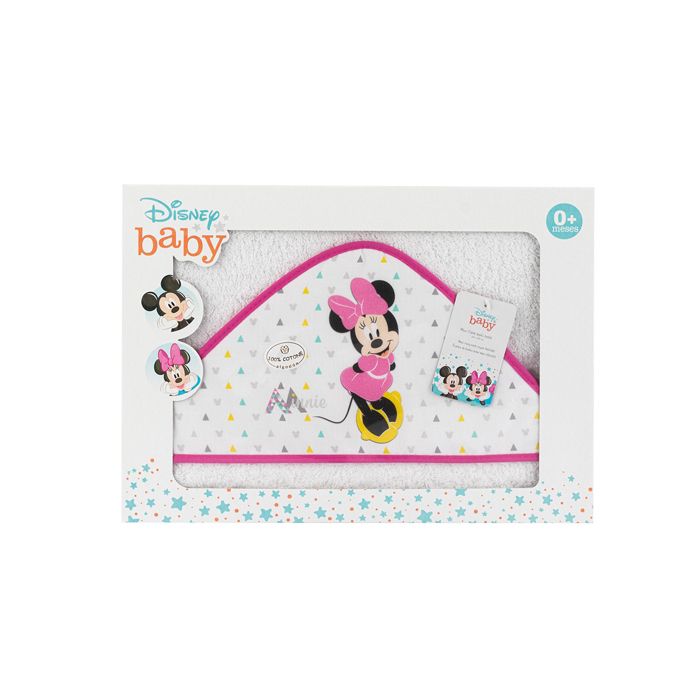 INTERBABY - Osuška froté MINNIE - BIELO/RUŽOVÁ