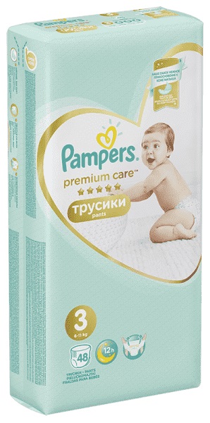 Obrázok PAMPERS Premium Care Pants 3 MIDI (6-11 kg) 48 ks Value Pack – plienkové nohavičky