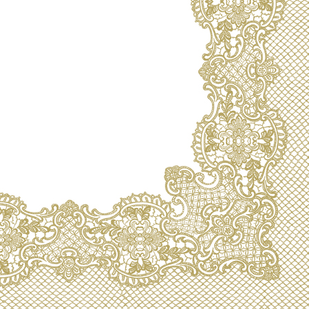 PAW - Obrúsky L 33x33cm Royal Lace Frame Gold