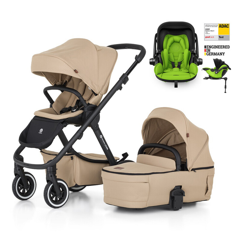 PETITE&MARS - Kočík kombinovaný ICON 2v1 Mocha Beige LITE AIR + KIDDY Evoluna i-size 2 + základňa