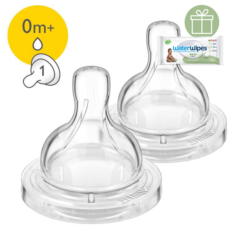 PHILIPS AVENT - Cumlík Antikolik 1 novorodenecký 0m+ 2 ks+WW Soapberry 60ks