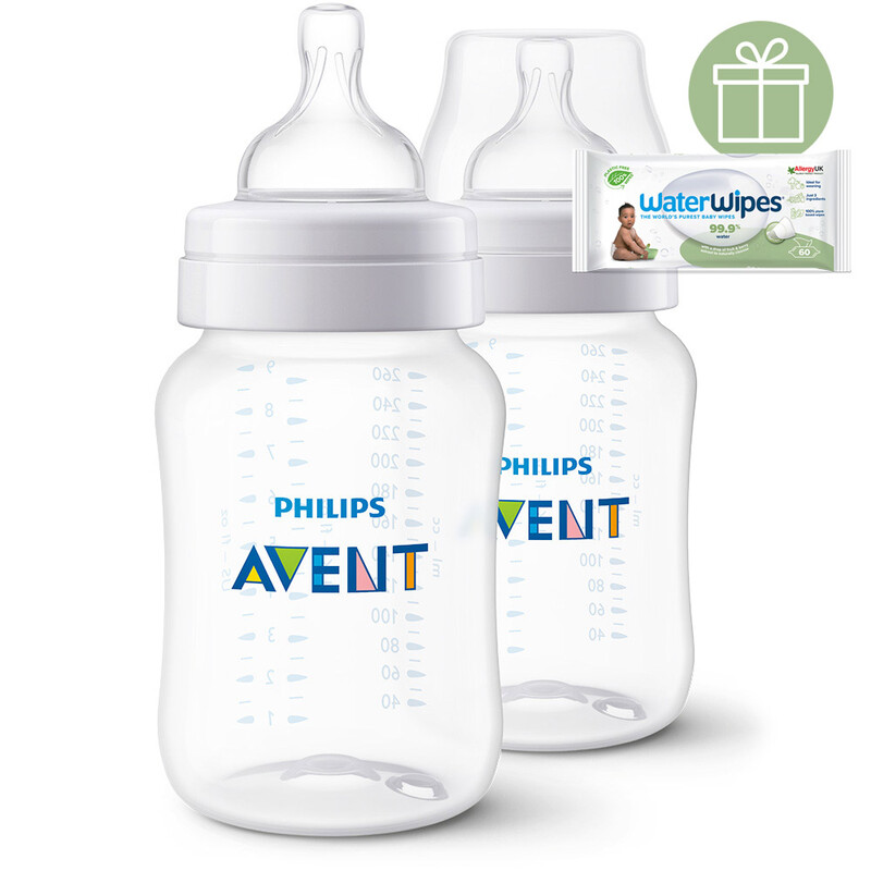 PHILIPS AVENT - Fľaša Anti-colic 260ml 1m+ 2 ks+WW Soapberry 60ks