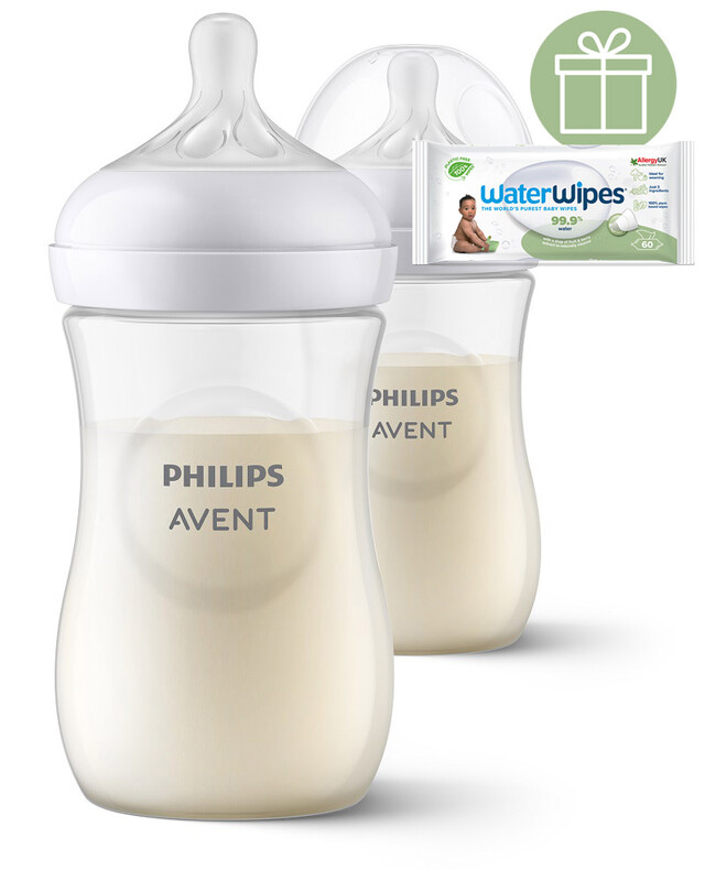 PHILIPS AVENT - Fľaša Natural Response 260 ml, 1m+ 2 ks+WW Soapberry 60ks