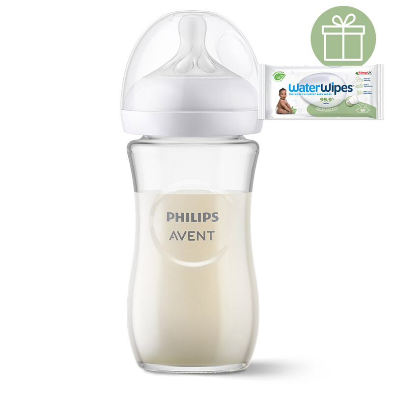 PHILIPS AVENT - Fľaša Natural Response sklenená 240 ml, 1m++WW Soapberry 60ks