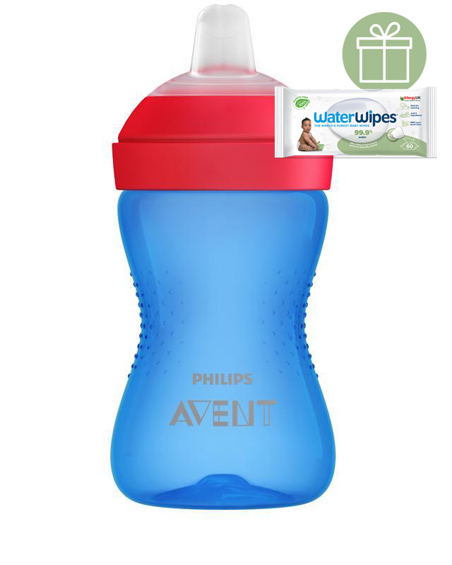 PHILIPS AVENT - Hrnček 300 ml Grippy s mäkkým náustkom chlapec+WW Soapberry 60ks