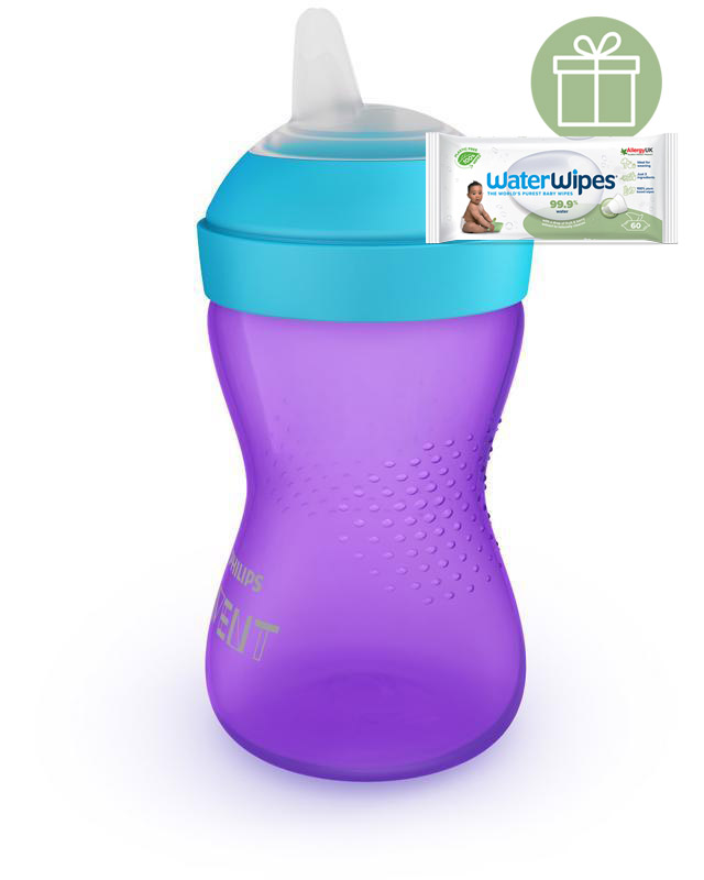 PHILIPS AVENT - Hrnček 300 ml Grippy s mäkkým náustkom dievča+WW Soapberry 60ks