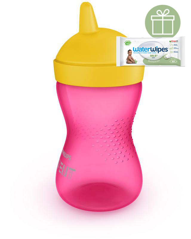 PHILIPS AVENT - Hrnček 300 ml Grippy s tvrdým náustkom dievča+WW Soapberry 60ks