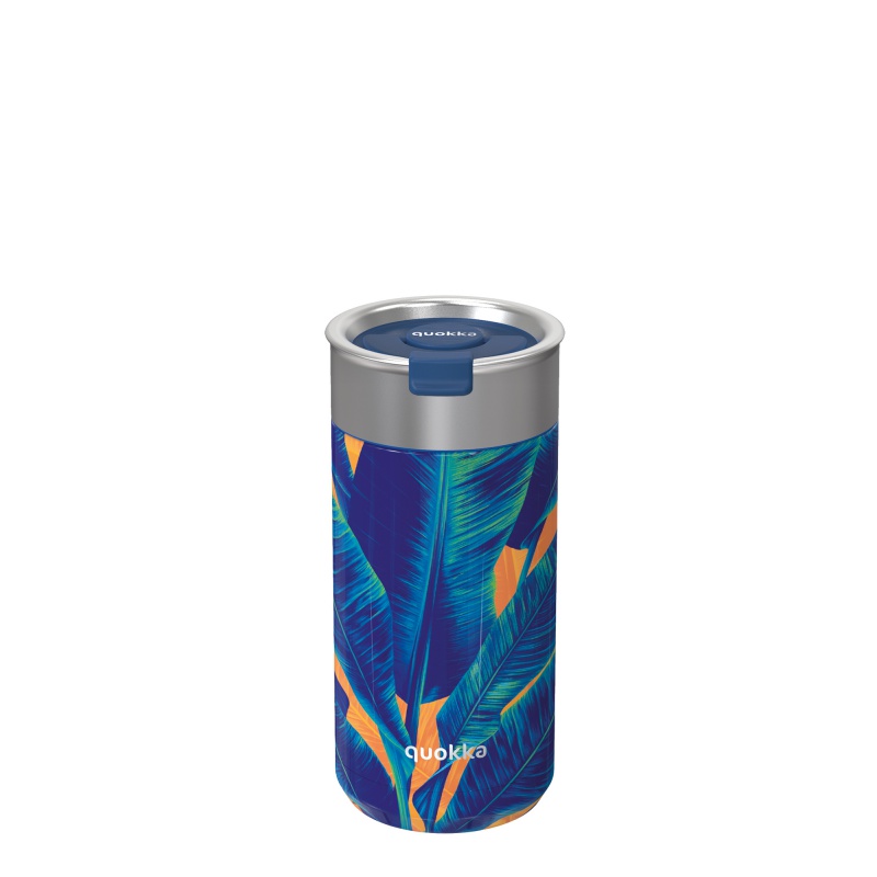 QUOKKA - Nerezový termohrnček so sitkom BLUE JUNGLE, 400ml, 40070