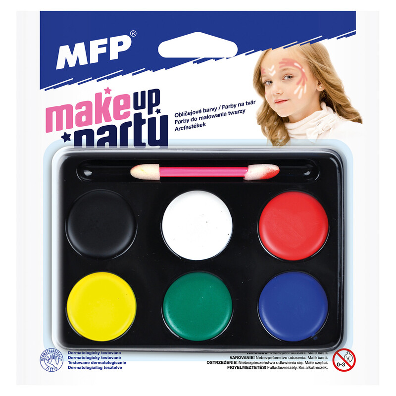 RAPPA - Farby na tvár - make-up so štetčekom - 6 ks farieb