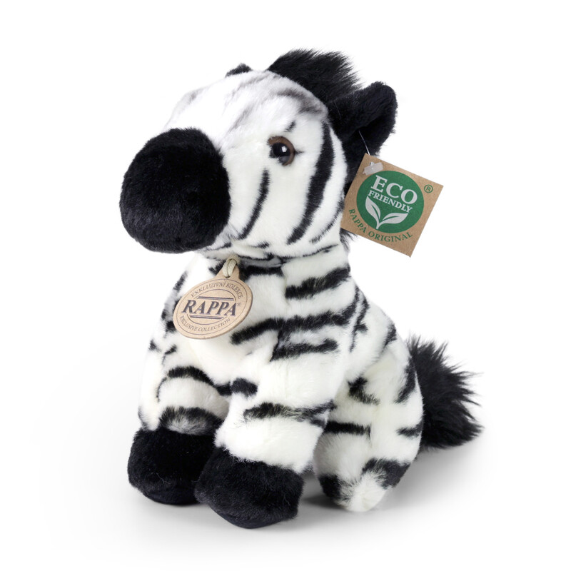 RAPPA - Plyšová zebra sediaca 18 cm ECO-FRIENDLY