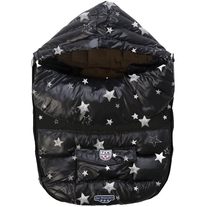 7 A.M. ENFANT - Enfant Baby Shield fusak, Print Black Stars