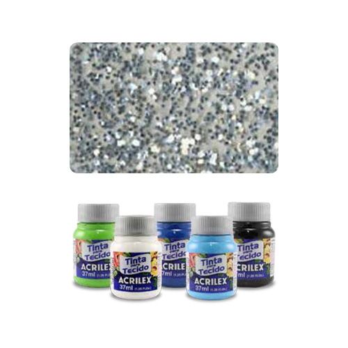 ACR - ACR Farba na textil 37ml, glitter silver