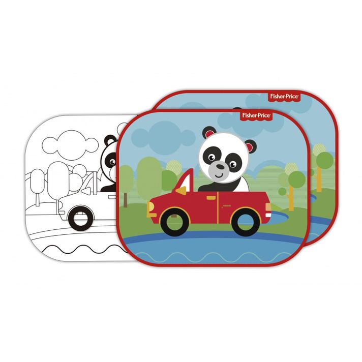 ARDITEX - FISHER-PRICE Slnečná clona pre deti do auta + omaľovánka PANDA, FP10169