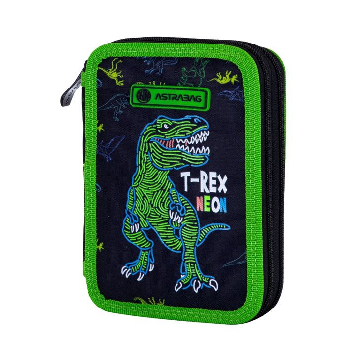 ASTRA - ASTRABAG, Dvojposchodový peračník s náplňou T-REX NEON, AC21, 503023019