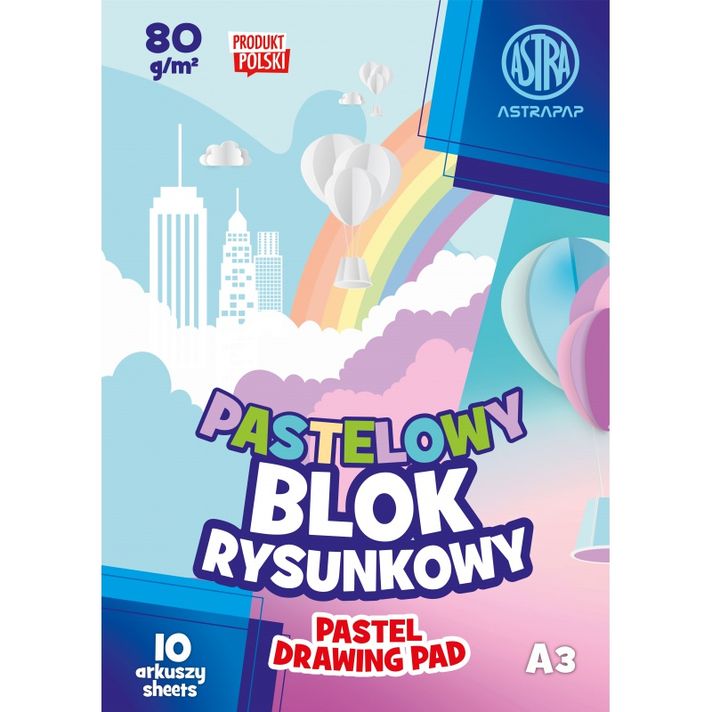 ASTRA - ASTRAPAP Pastelové farebné papiere  A3, 10 listov, 80g/m2, 106022002