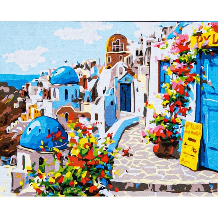 ASTRA - Maľovanie podľa čísel MAGICAL SANTORINI, na ráme, 40x50cm, 801023908