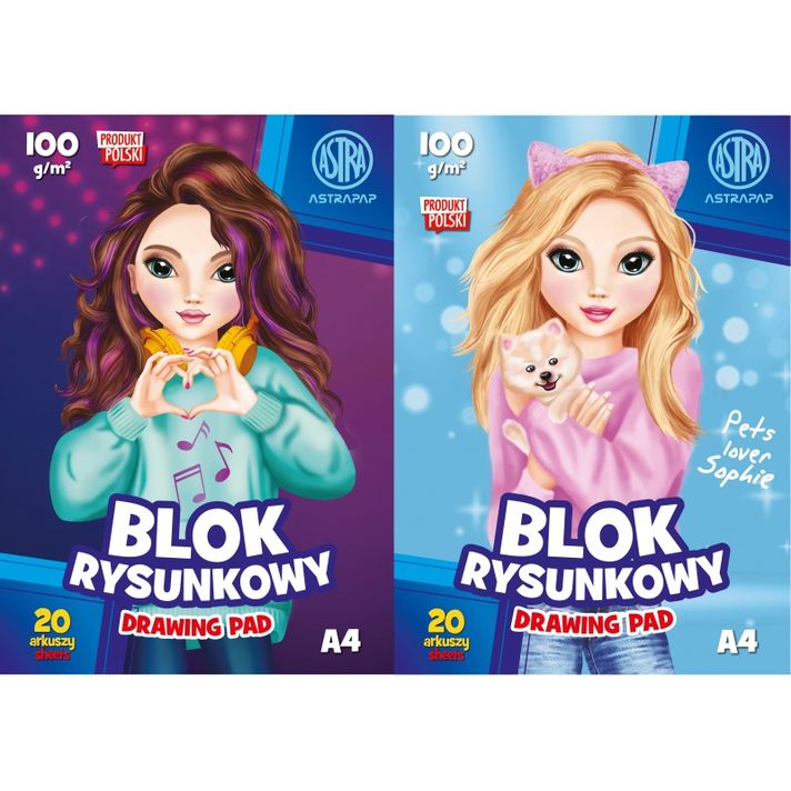 ASTRA - Náčrtník / skicár A4, 20 listov 100g/m2 "Emi&Sofi", 106022013