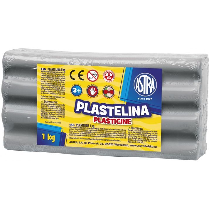 ASTRA - Plastelína 1kg Sivá, 303111023