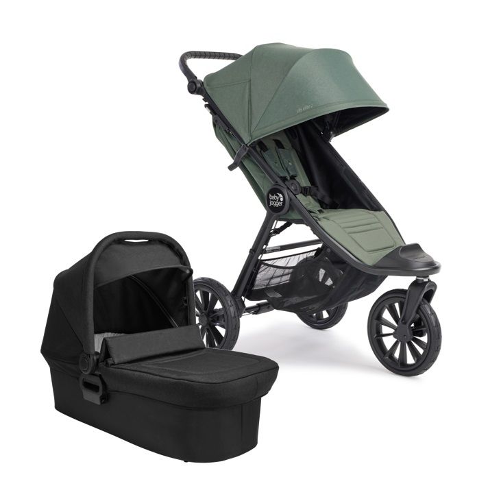 BABY JOGGER - CITY ELITE 2 set 2v1 (kočík+vanička) BRIAR GREEN+OPULENT BLACK