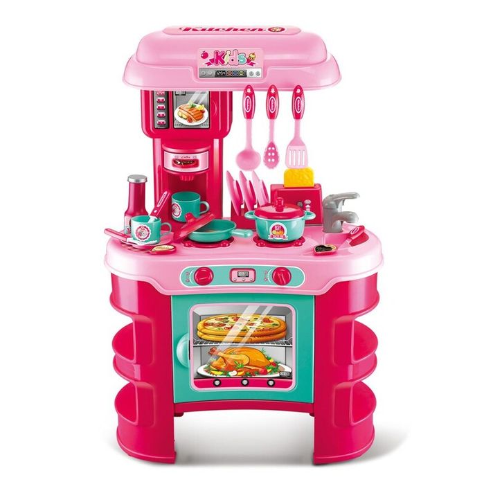 BABY MIX - Detská kuchynka Little Chef  ružová 32 ks