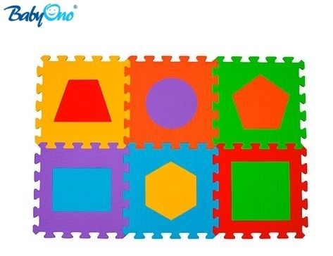 BABYONO - Penové puzzle - Tvary - 6 ks