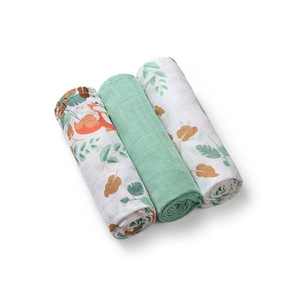 BABYONO - Plienky mušelínové Super Soft 3 ks - Mint, 70x70 cm