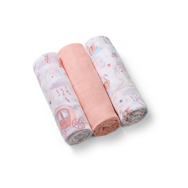 BABYONO - Plienky mušelínové Super Soft 3 ks - Peach, 70x70 cm