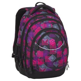 BAGMASTER - Študentský batoh ENERGY 8 E BLACK/PINK/VIOLET