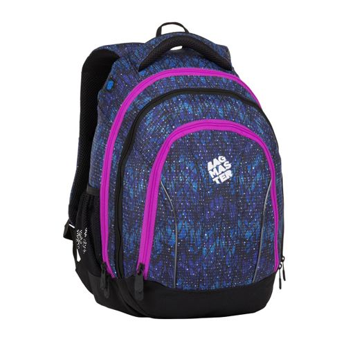 BAGMASTER - Študentský batoh SUPERNOVA 8 A BLACK/BLUE/PINK