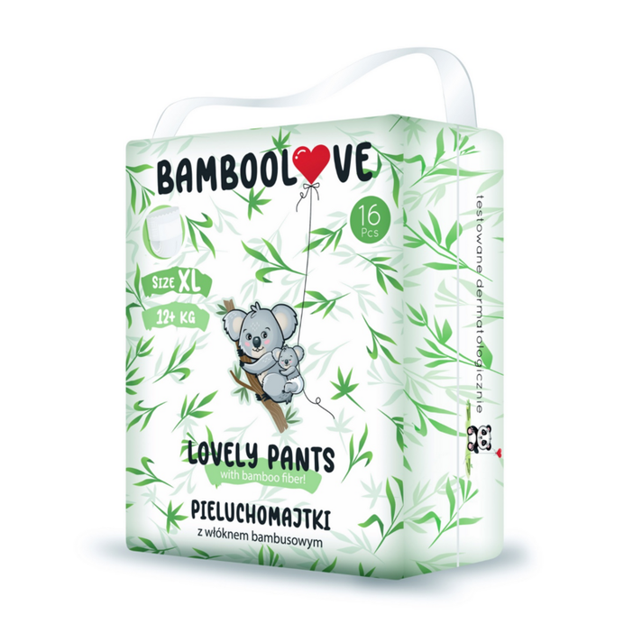 BAMBOOLOVE - Plienkové nohavičky jednorazové bambus veľ. XL 12+ kg 16 ks