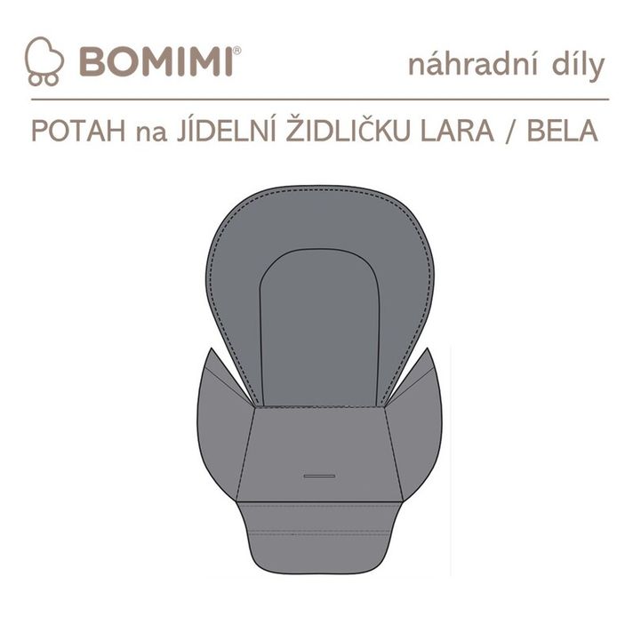 BOMIMI - LARA, BELA poťah na stoličku grey