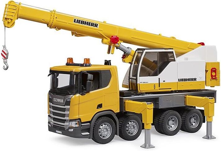 BRUDER - Nákladné auto Scania so žeriavom Liebherr