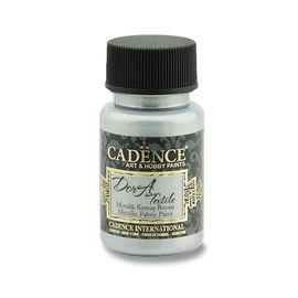 CADENCE - Textilná farba, metal. strieborná, 50 ml