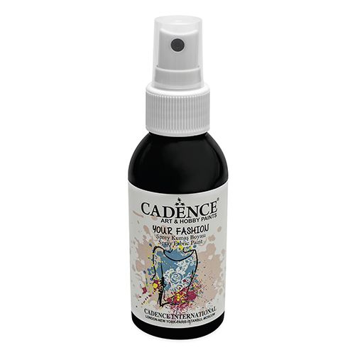 CADENCE - Textilná farba v spreji, čierna, 100ml