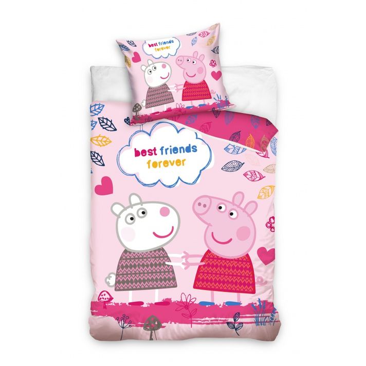 CARBOTEX - Obojstranné bavlnené obliečky PEPPA PIG, 140/200+70/90, PP191050