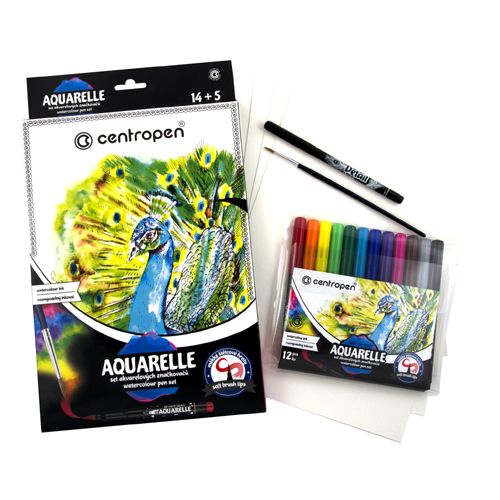 CENTROPEN - Fixy 9383 Aquarelle set - sada 14+5 ks