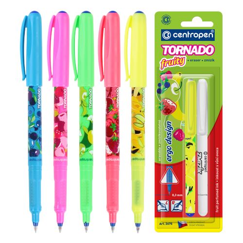 CENTROPEN - Pero guľôčkové 2675/2 Tornado Fruity + zmizík