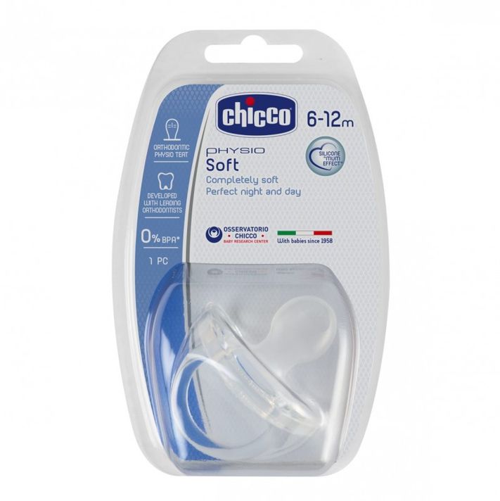 CHICCO - Cumlík celosilikónový Physio Soft 6-12m