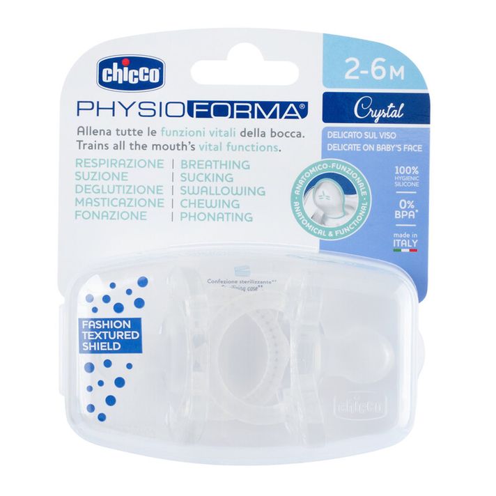 CHICCO - Cumlík Physio Luxe celosilikónový 2-6m crystal 2 ks