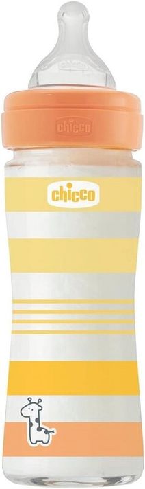 CHICCO - Fľaša dojčenská sklo Well-being silikón 240ml uni