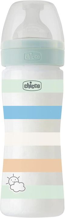 CHICCO - Fľaša dojčenská Well-being silikón 250ml chlapec