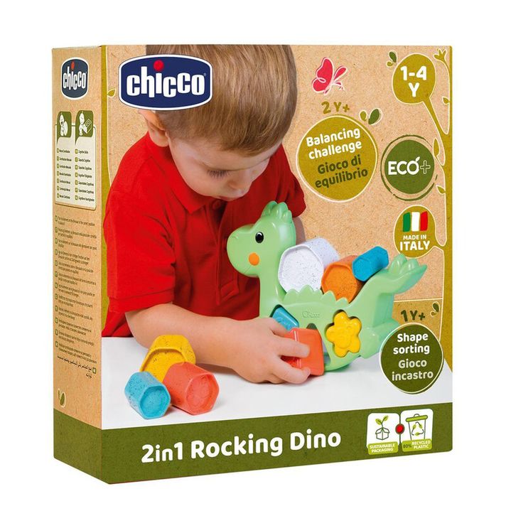 CHICCO - Hračka vkladacia 2v1 Dino Eco+ 12m+